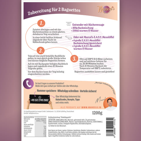 DINKEL BAGUETTE mit Sauerteig