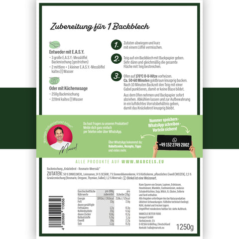 Knäckebrot Rosmarin & Meersalz, 50% weniger Kohlenhydrate