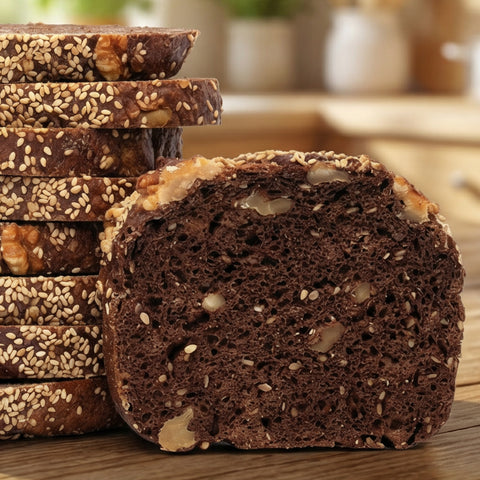 WALNUSS-SESAMBROT, 30% weniger Kohlenhydrate